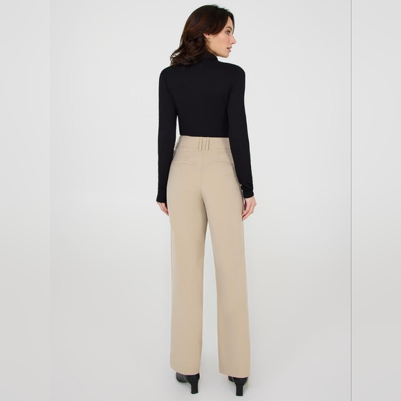 NWT Suzy Shier Classic Beige Women's Trousers Pants Size 3 - Picture 2 of 6